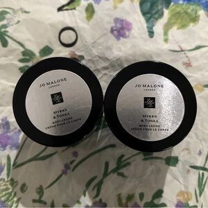 2x Jo Malone Myrrh & Tonka Body Creme / Cream, 15ml/ 0.5 oz Each, New Sealed